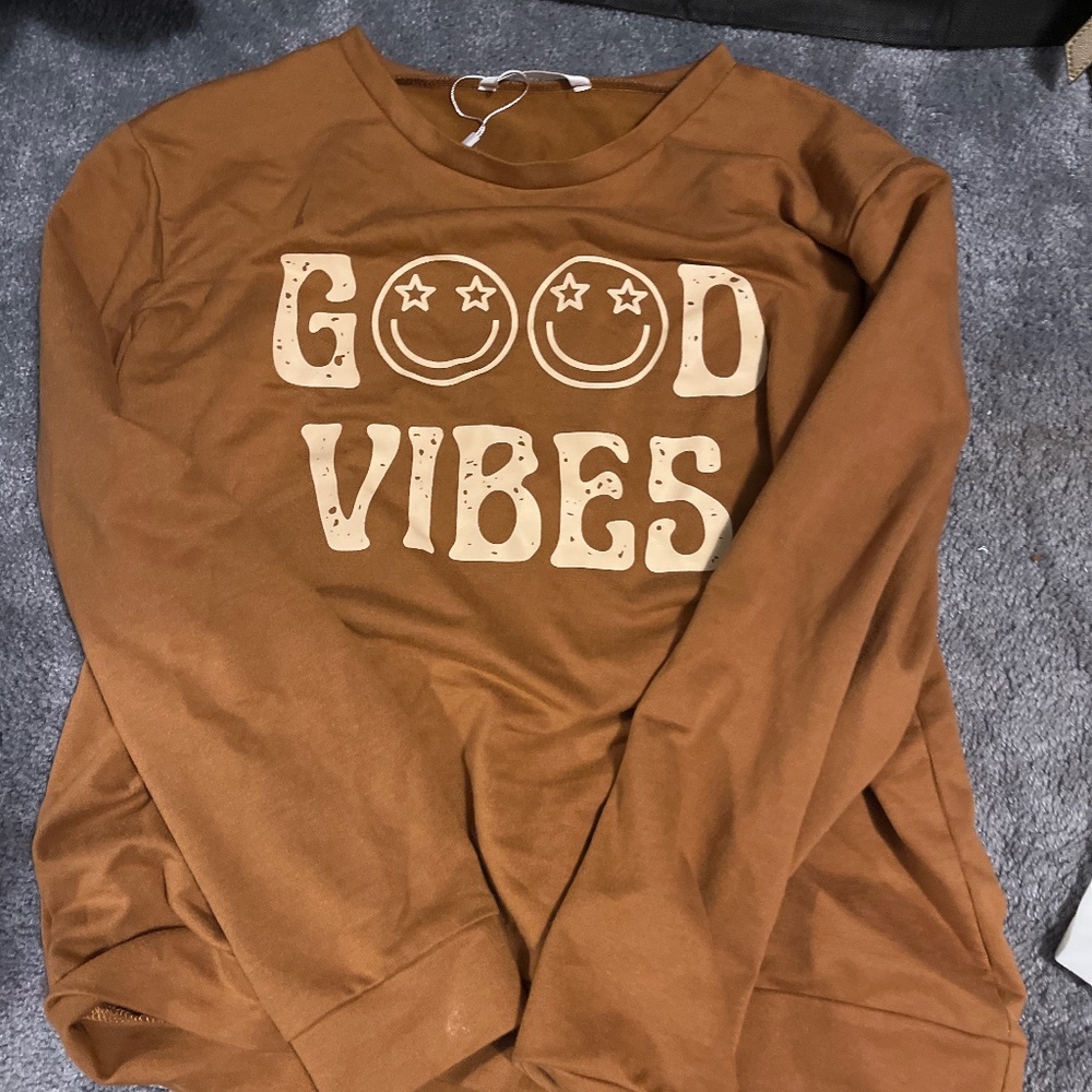 Brown good vibes sweatee